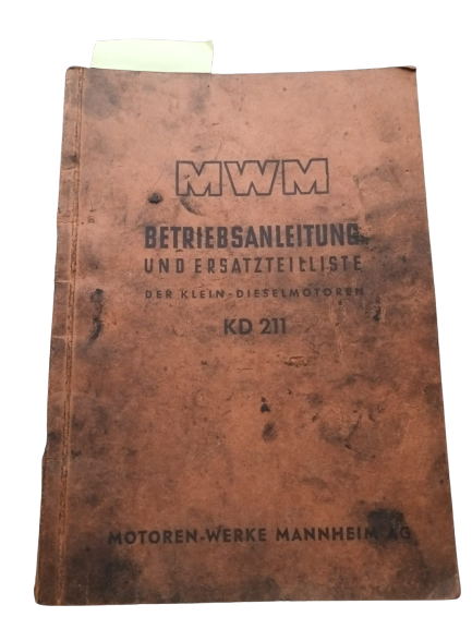 Betriebsanleitung & Ersatzteilliste MWM KD211 Motor